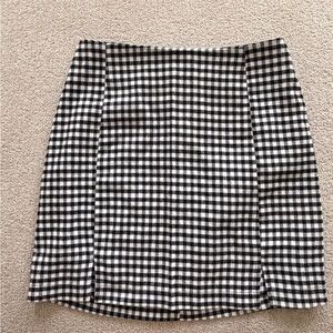 Classic Black and White Checkered Skirt